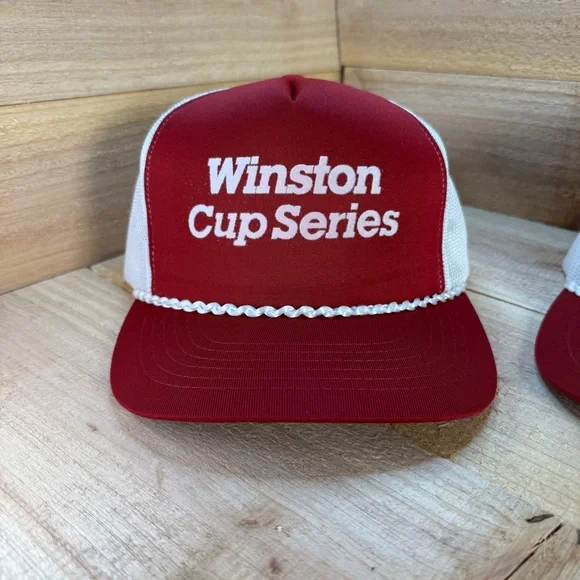 2 VTG NASCAR Winston Cup Series Hat Cap Snapback Mesh Trucker Rope Youngan - Picture 2 of 8